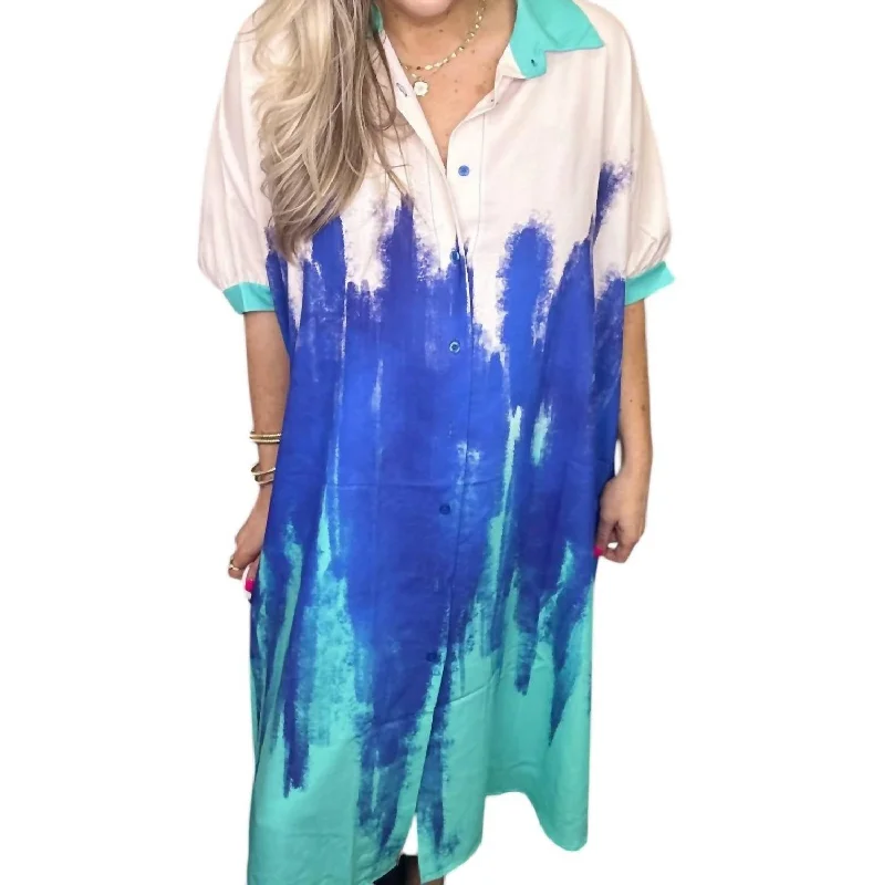 Sustainable Women's Clothes Girls’ Night Out Dress In Blue/turquoise