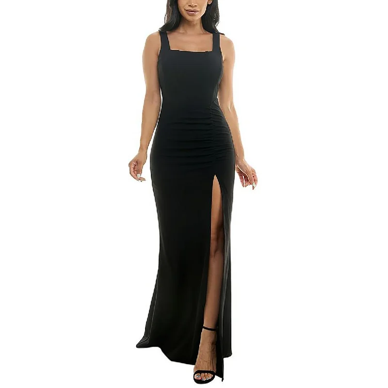 Discount Price Womens Slit Sleeveless Sheath Dress