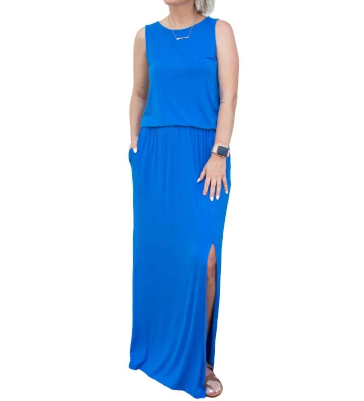 Women's Clothing And Garments Sets Loose Fit Maxi Dress In Slate Blue