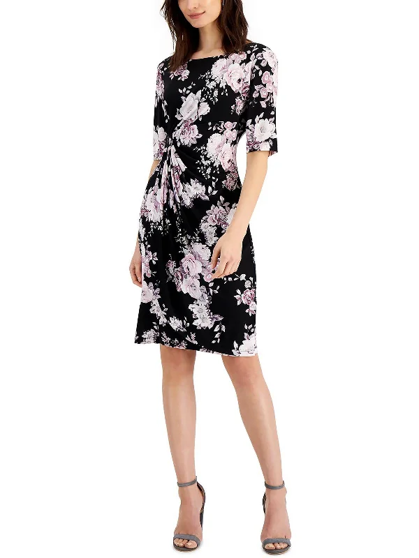 High Street Women's Fashion for Trendy Shoppers Womens Floral Knee Sheath Dress