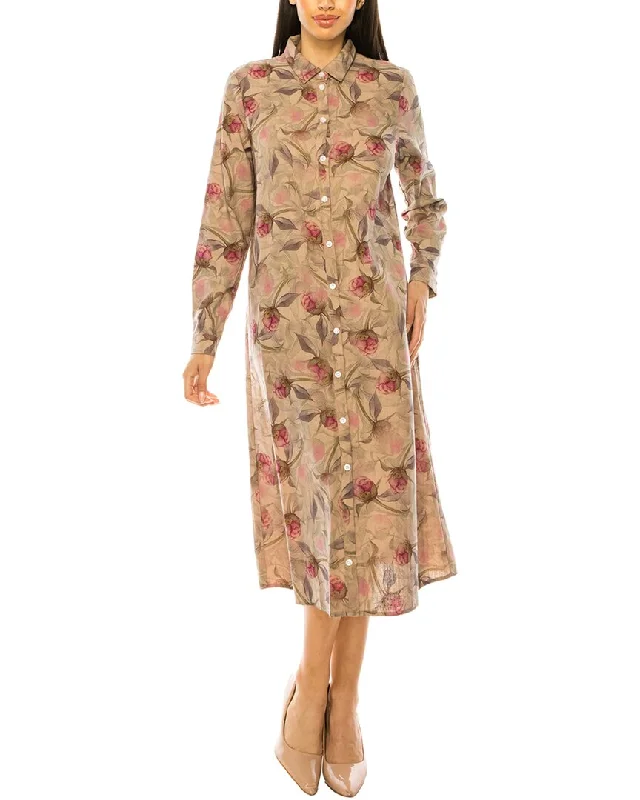 Online Boutiques Affordable YAL New York Roses Printed Button Down Dress