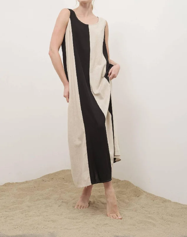 Bold Prints Casual Chic Charlie Dress In Black, Beige