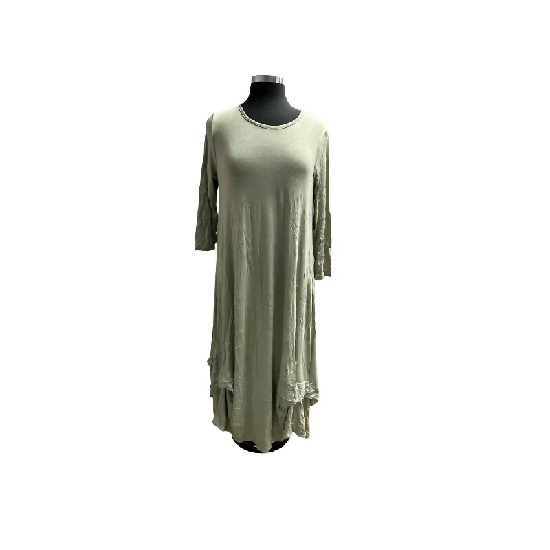 Trendy Boutiques Online Round Neck Maxi Dress In Sage