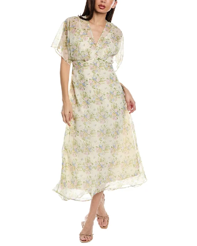 Comfortable Clothes ASTR the Label Flutter Sleeve Open Back Maxi Dress