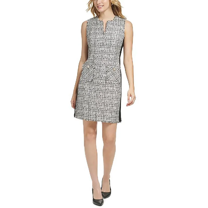 Best Boutiques Online Womens Tweed Sleeveless Sheath Dress
