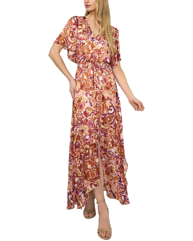 Athleisure Wear CeCe Smocked Waist Flutter Sleeve Maxi Dress