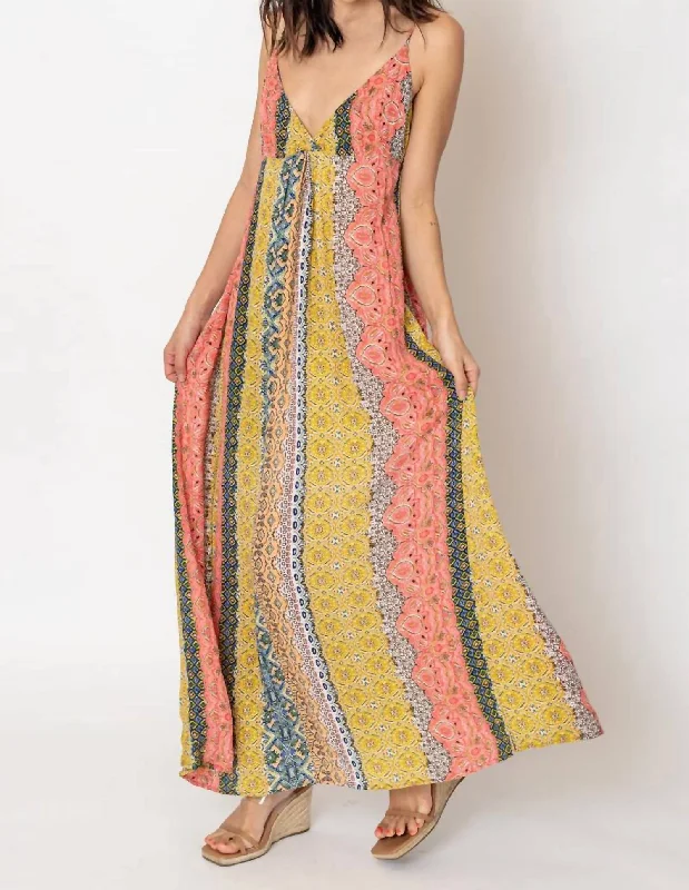 Women's Vacation Clothes Sun Kissed Maxi Dress In Multicolor
