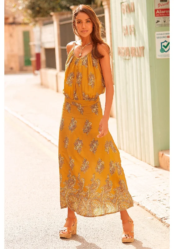 Comfortable Women's Outfits LASCANA Women's Paisley Print Maxi Dress