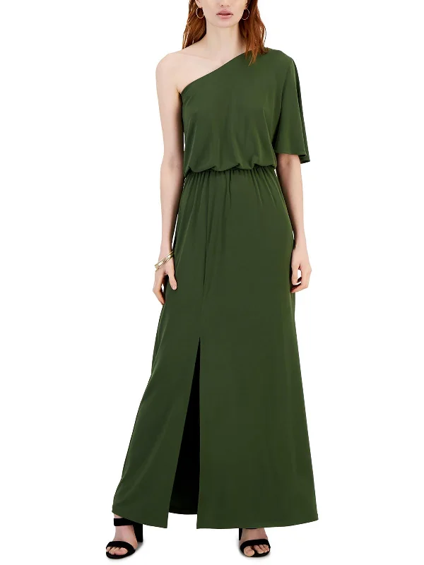 Colorful Clothing Womens Asymmetric Polyester Maxi Dress