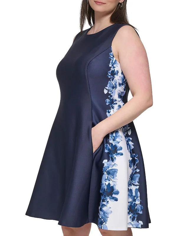 Casual Style for Busy Women Plus Womens Side-Panel Short Fit & Flare Dress
