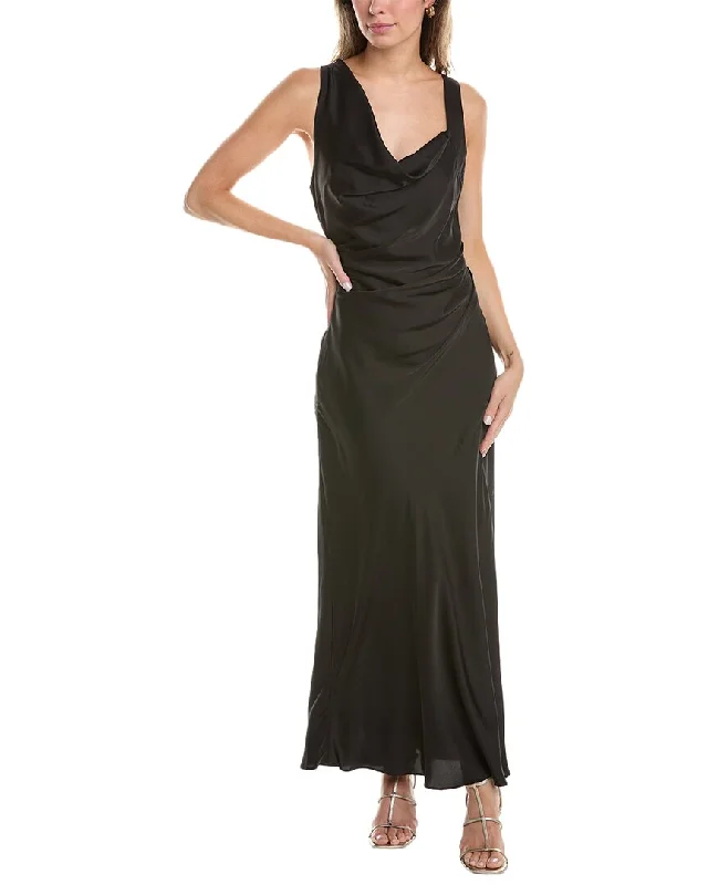 Street Style Fashion Maggy London Cowl Neck Maxi Dress