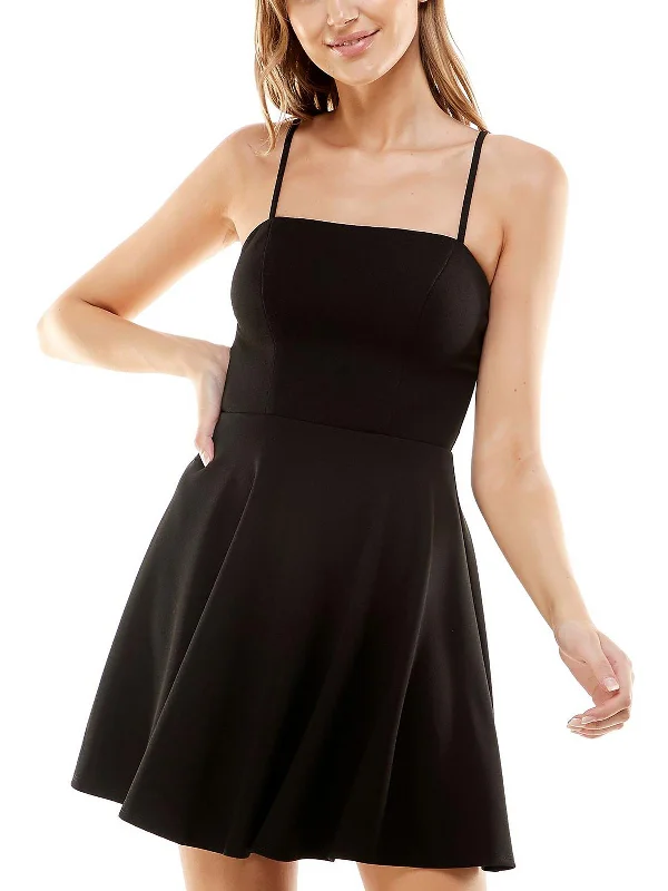 Elegant Styles Juniors Womens Sleeveless Mini Fit & Flare Dress