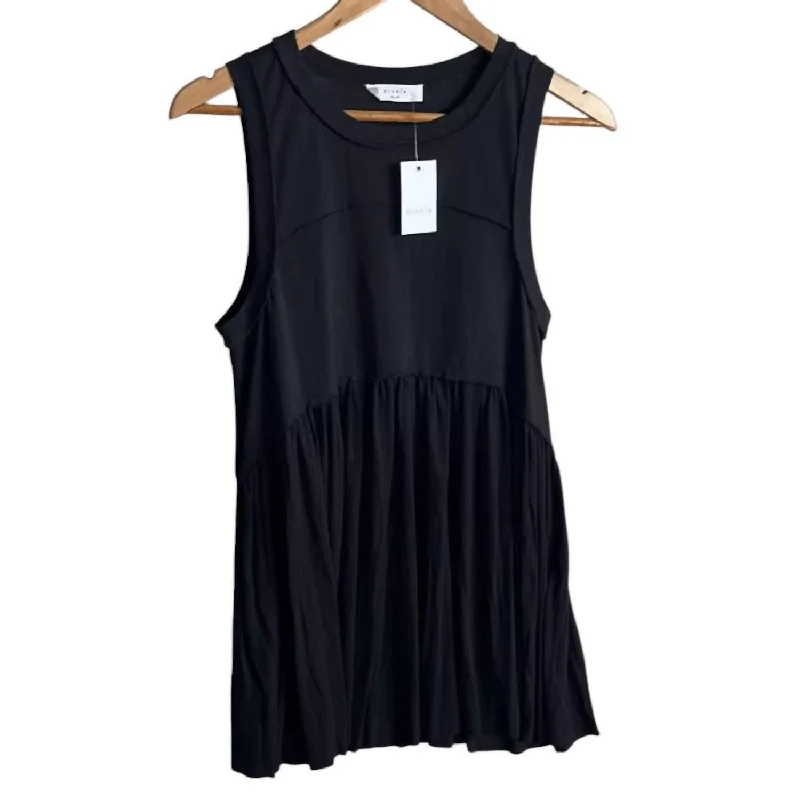 Women's Urban Clothing Women's Sleeveless Pleated Dress In Black