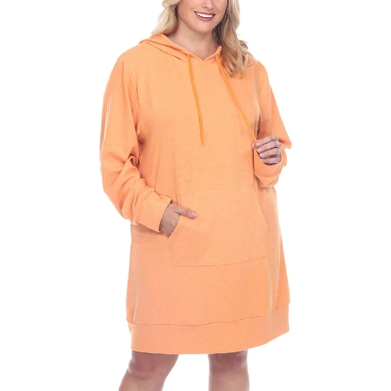 Women's Workout Clothing Plus Womens Hooded Mini Sweatshirt Dress