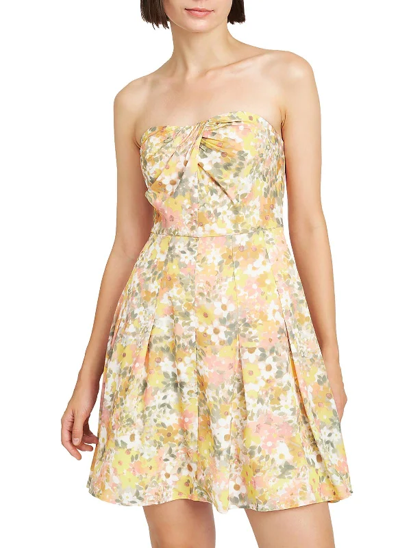 Women's Party Outfit Kasey Womens Floral Print Short Fit & Flare Dress
