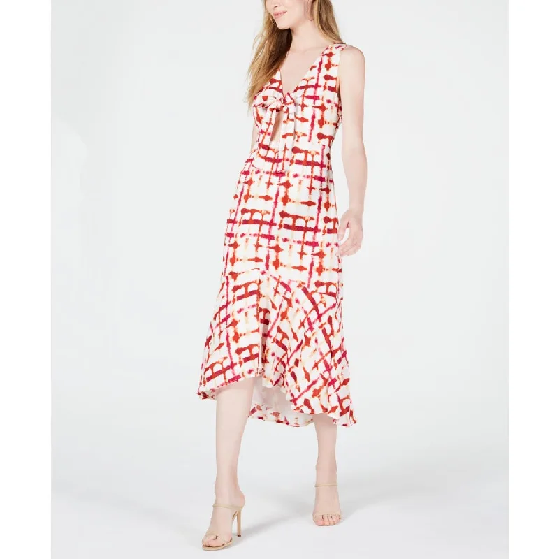 Modern Women's Fashion with Vintage Touches Womens Tie-Dye Front Slit Maxi Dress