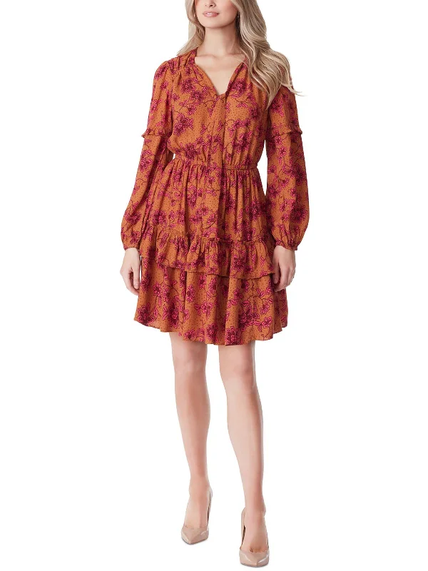 Trendy Women's Fashion Womens Floral Print Mini Fit & Flare Dress