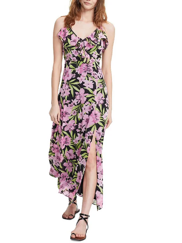Women's Vacation Outfit Set Womens Chiffon Surplice Maxi Dress