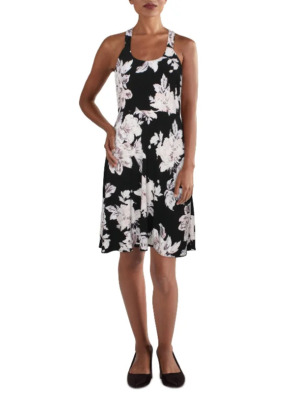 Sustainable Women's Clothes Womens Floral Cut Out Fit & Flare Dress
