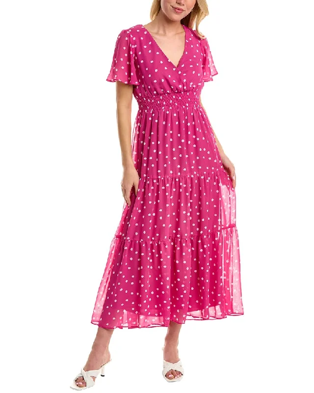 Women's Evening Outfit MAISON TARA Polka Dot Maxi Dress