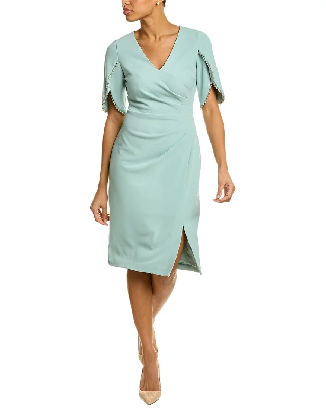 Plus Size Women's Fashion and Clothing Adrianna Papell Tulip Sleeve Sheath Dress