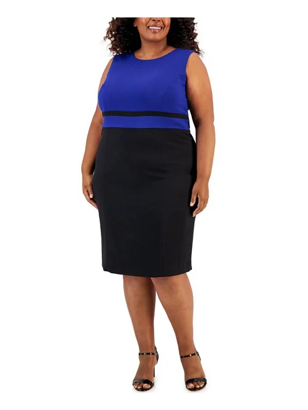 Fashionable Women's Clothes Plus Womens Sleeveless Knee-Length Sheath Dress