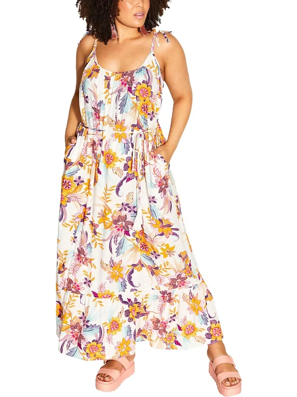 Women's Clothes For Work Events Womens Crinkled Long Maxi Dress