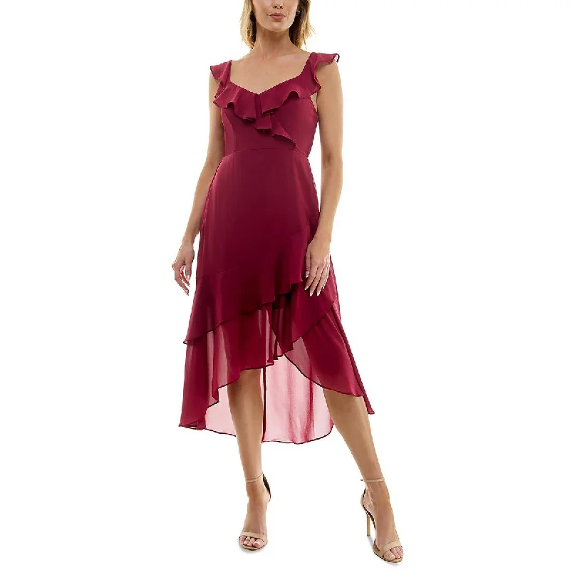 Street Style Fashion Juniors Womens Ruffled Asymmetric Maxi Dress