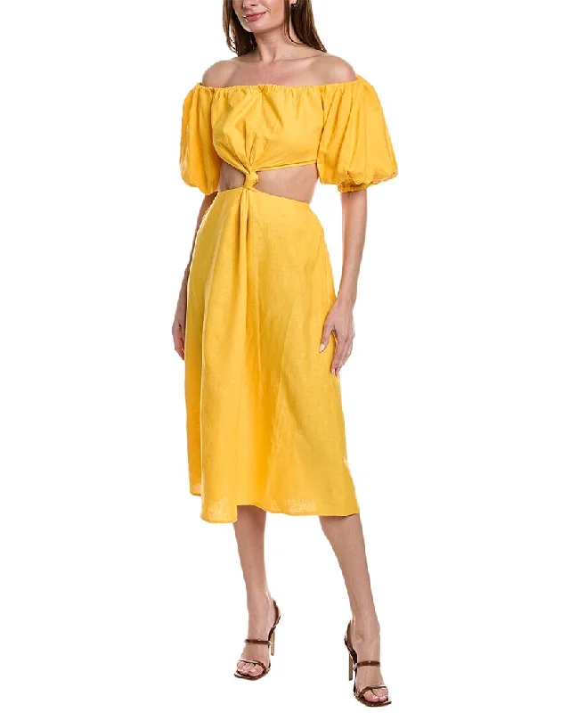 Business Casual Outfits FARM Rio Linen-Blend Maxi Dress