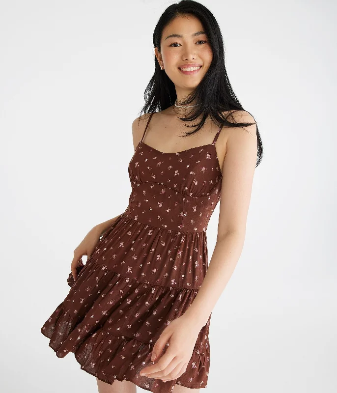 Flash Sale Online Aeropostale Floral Sweetheart Bustier Fit & Flare Dress