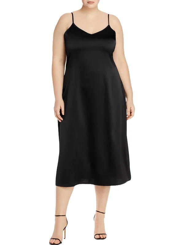 Women's Active Garments For Workouts Plus Womens Crepe Satin Slip Dress