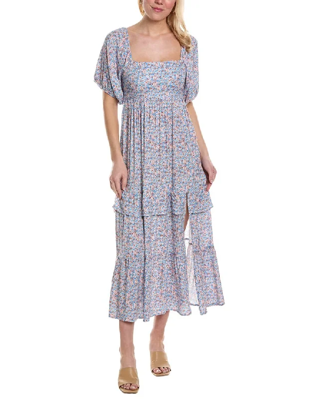 Fashionable Casual Tops Saltwater Luxe Puff Sleeve Maxi Dress