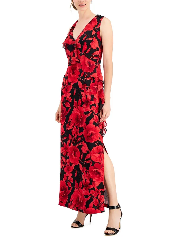 Women's Professional Garments Womens Floral Print Long Maxi Dress