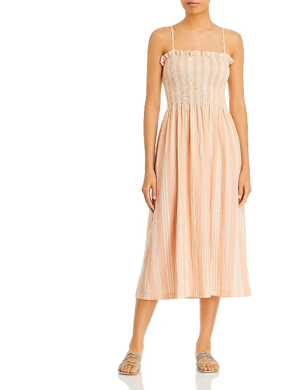 Modern Women's Fashion with Vintage Touches Womens Organic Cotton Striped Maxi Dress