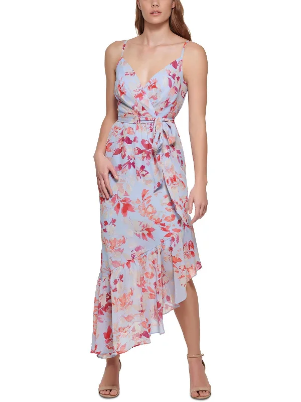 Women's Plus-Size Outfit Womens Floral Print Polyester Maxi Dress