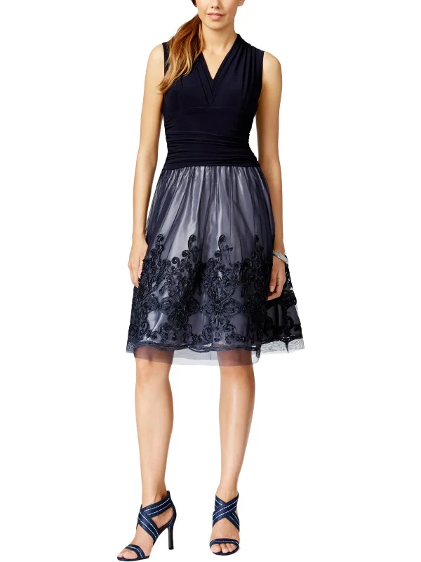 Shop Ladies Clothes Womens Soutache-Trim Sleeveless Cocktail Dress
