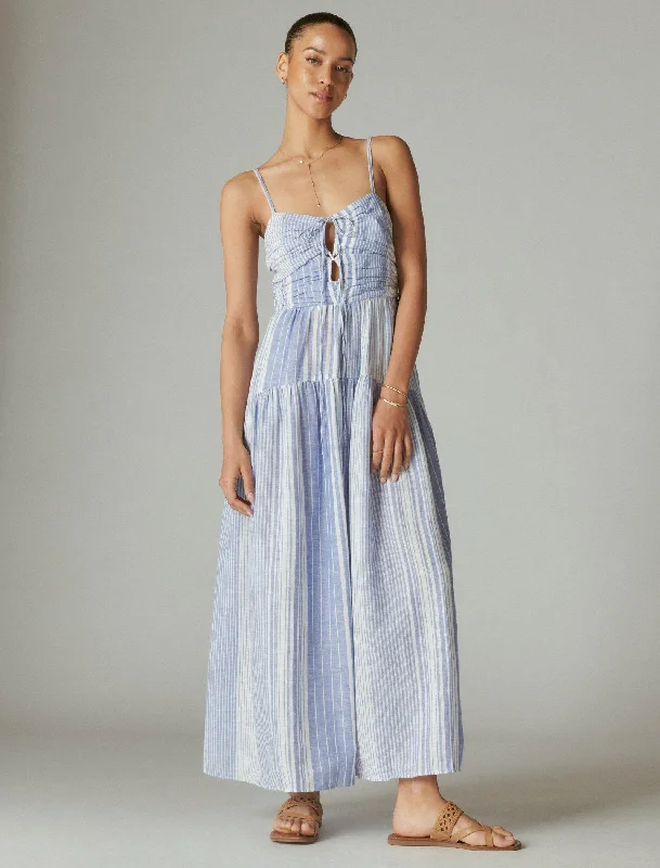 Women's Clothing For Special Occasions Lucky Brand Women's Striped Cutout Maxi Dress