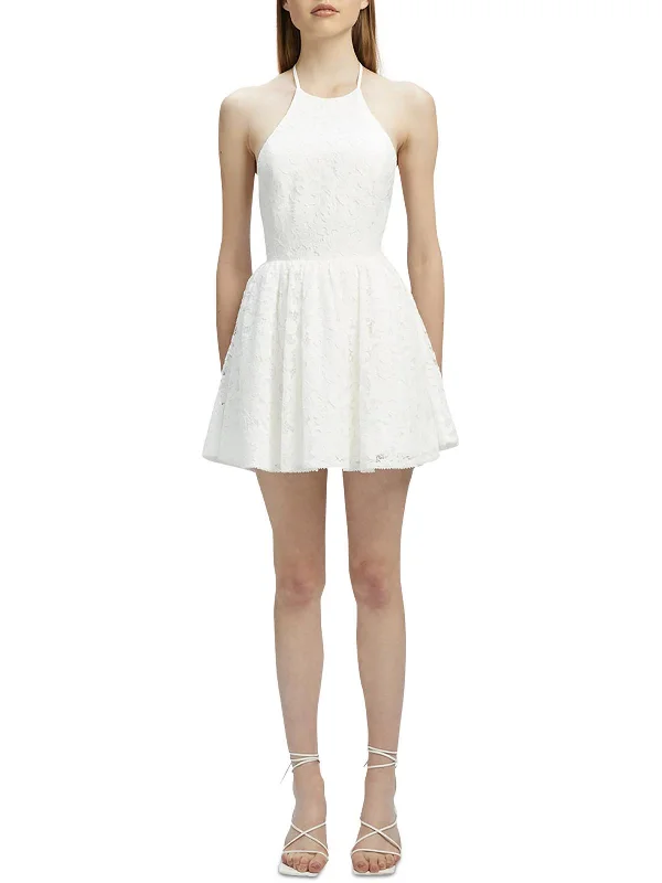 Women's Romantic Outfit Womens Lace Mini Halter Dress