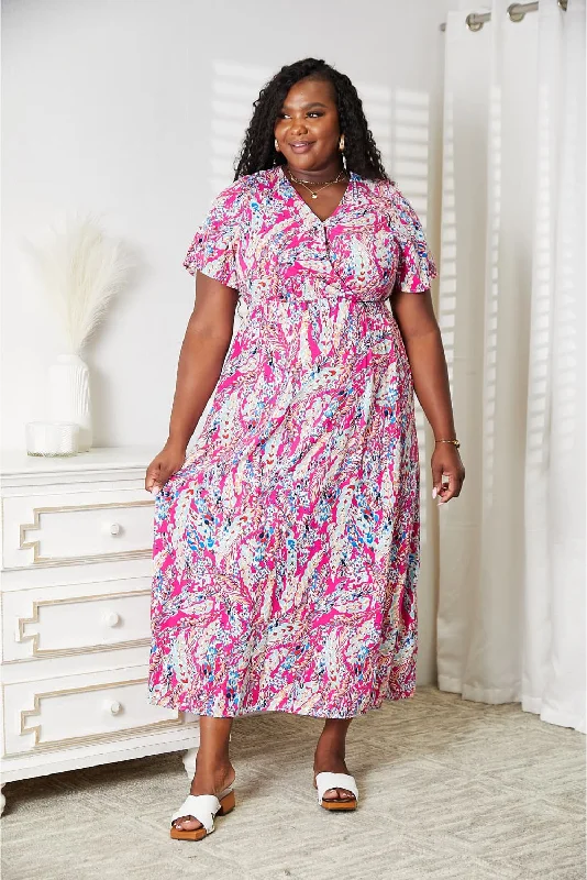Best Online Boutiques For Women Multicolored V-Neck Maxi Dress