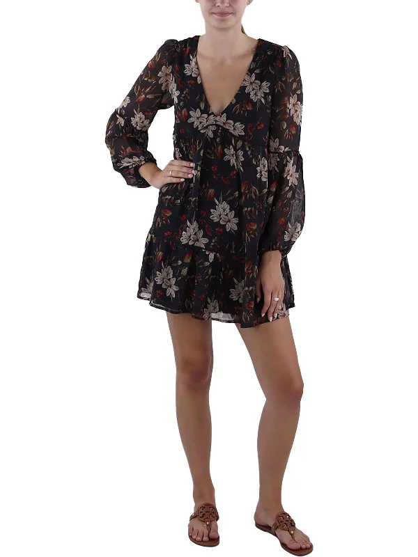 Exclusive Online Sale Womens Mini Floral Print Babydoll Dress