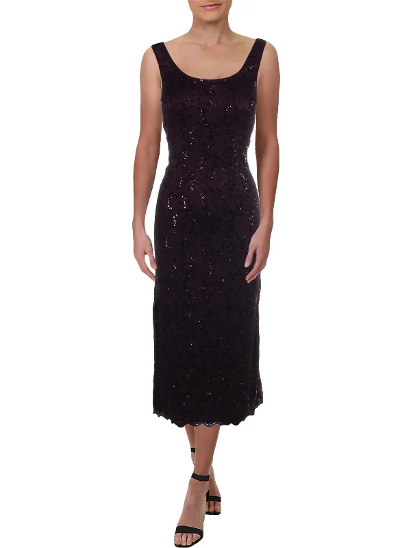 Fashion Forward Womens Lace Sleeveless Cocktail Dress