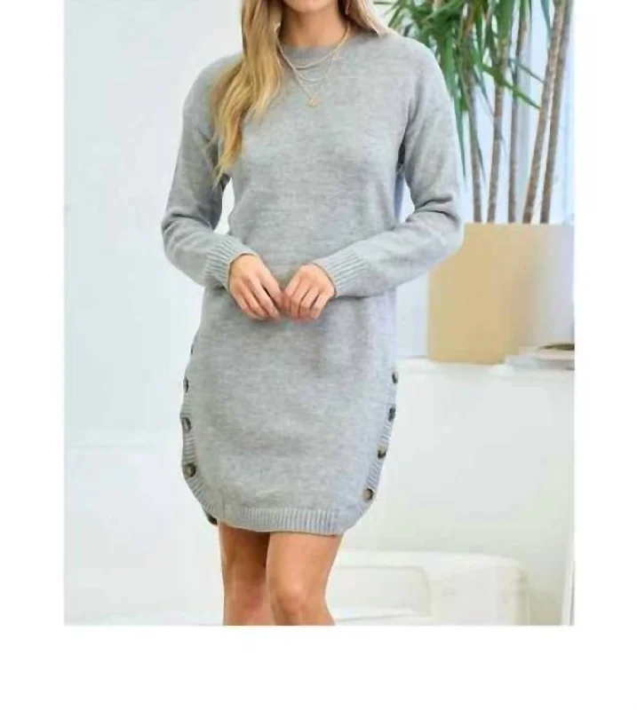 Women's Vacation Outfit Sweater Dress in Grey