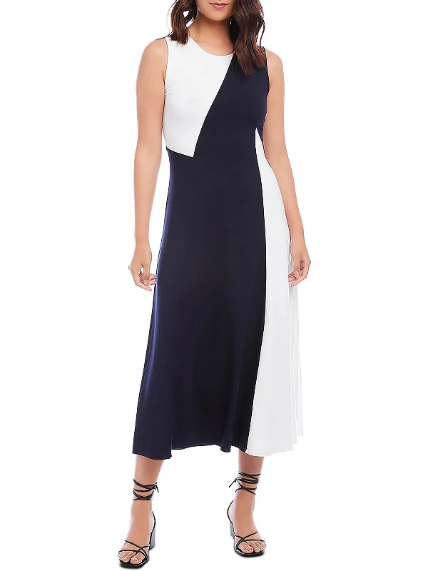 Graceful Fashion Womens Colorblock Long Maxi Dress