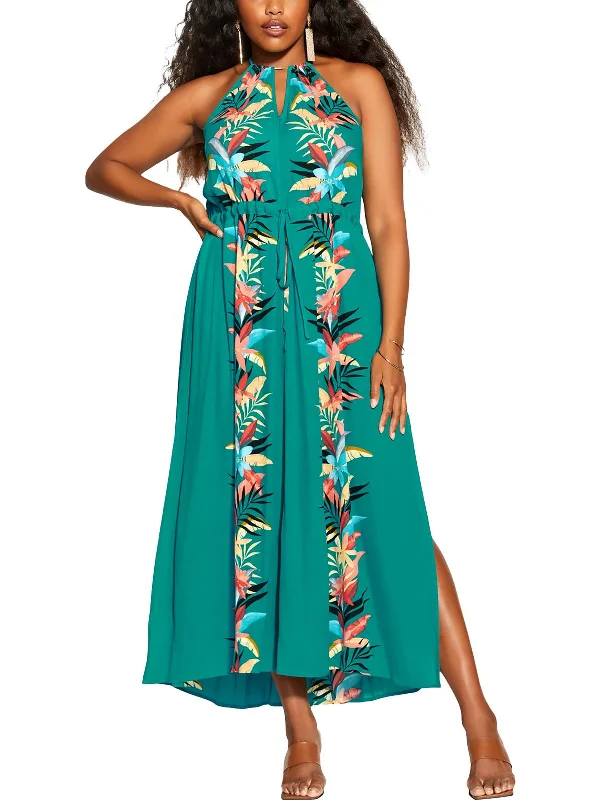 Chic Women's Clothing Plus Womens Woven Floral Maxi Dress