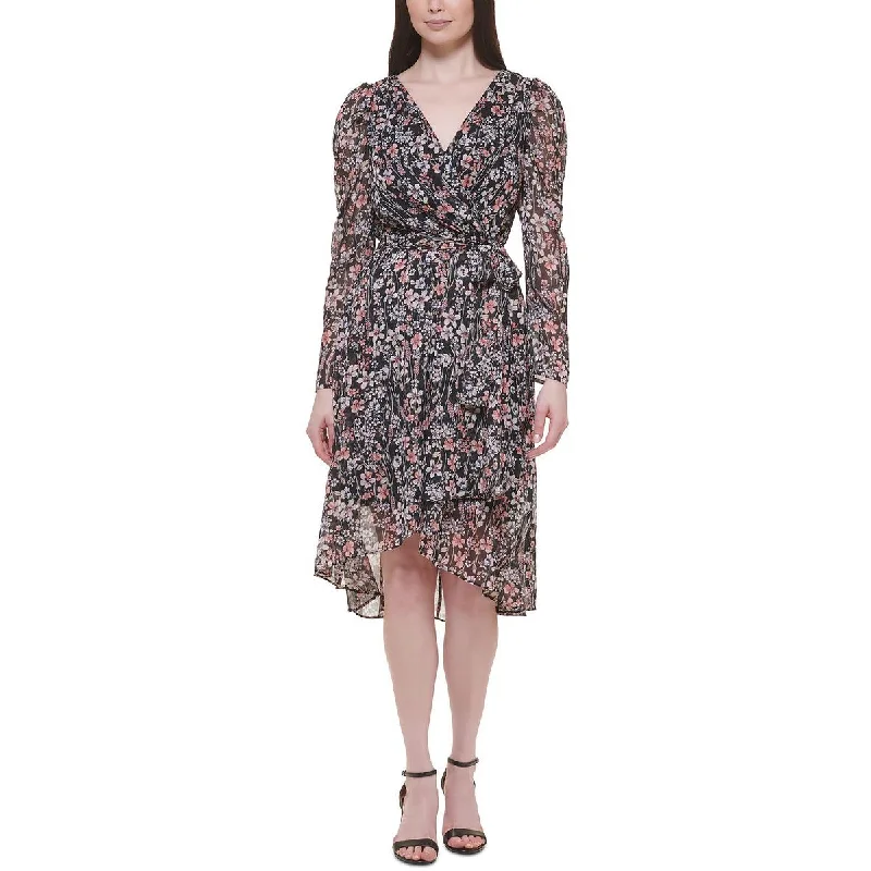 Vintage Fashion Womens Floral Print Knee Length Fit & Flare Dress