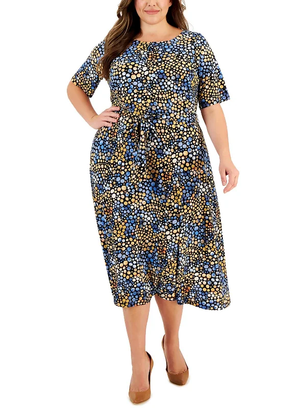 Free Spirited Fashion Plus Womens Floral Work Dress Wear To Work Dress