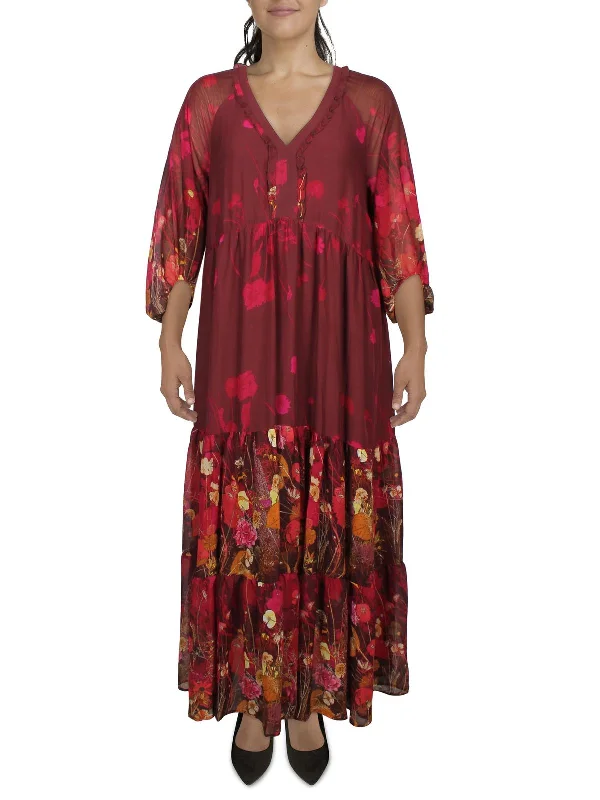 Stylish And Comfortable Clothing For Women Womens Floral Print Polyester Maxi Dress
