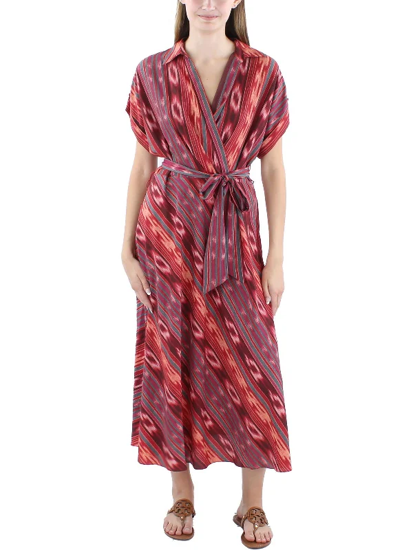 Women's Seasonal Fashion Trends Womens Striped Polyester Maxi Dress