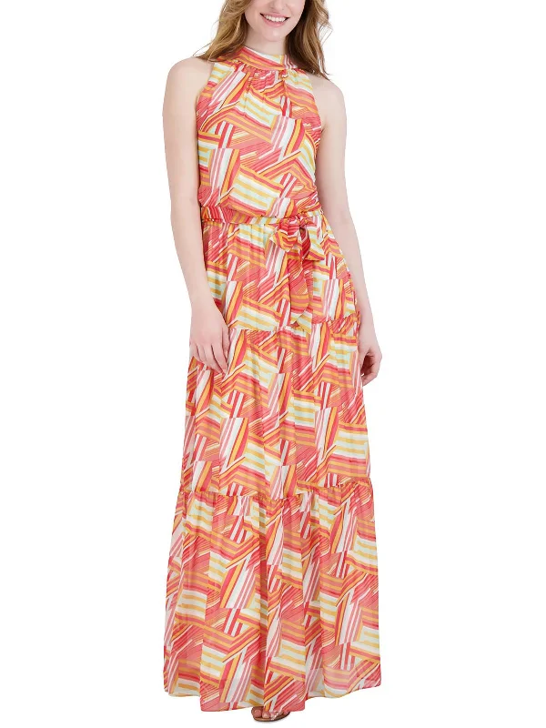 Elegant Women's Clothing Womens Mock Neck Flowy Maxi Dress