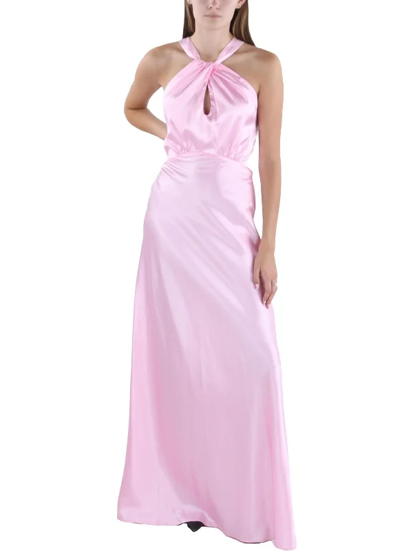Online Boutique Clothing Womens Satin Twist Front Slip Dress